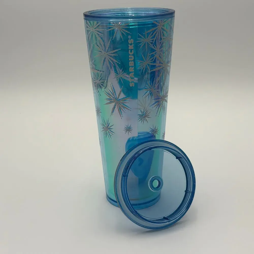 Starbucks Holiday 2023 Textured Snowflakes Blue Venti Cold Cup Tumbler 24oz